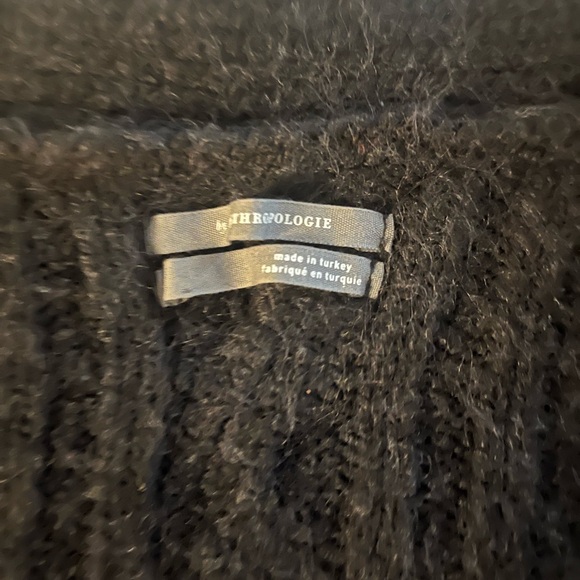 Women’s Anthropologie chunky cable Cardigan Heather Black Warm! Oversized Small. - Picture 2 of 4